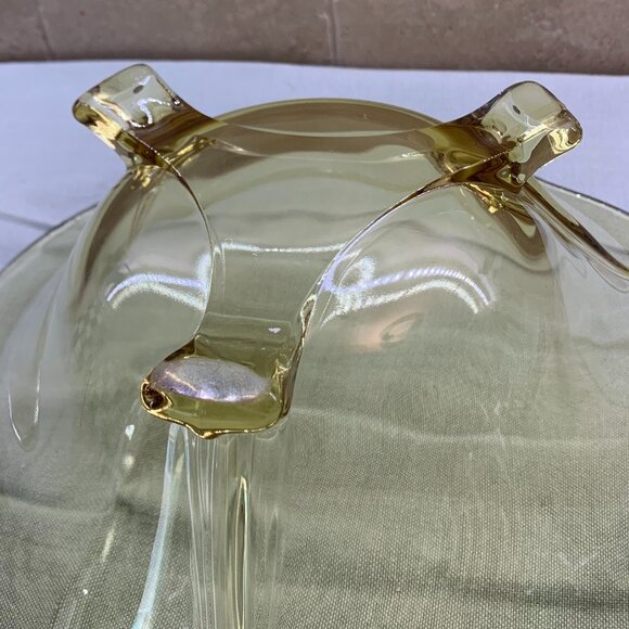 Vintage Fostoria 2394 Yellow 3 Footed Bowl - 11 5/8" Depression Glass - Picture 5 of 7